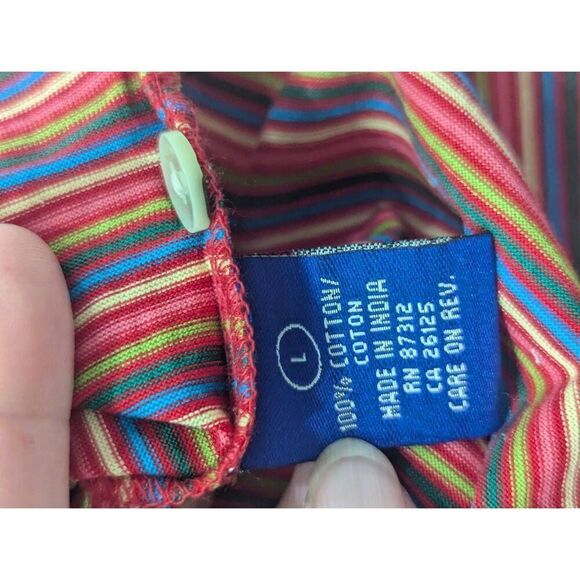 Copley Men's Casablanca Multi-Color Striped Pima Cotton Golf Polo Shirt Size XL - Picture 9 of 9